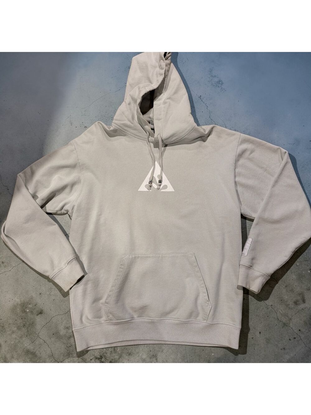 Wasted Co Light Gray Unisex Hoodie Triangle Logo XL